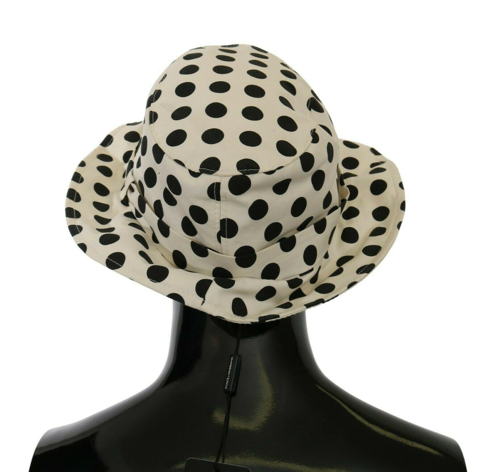 Dolce & Gabbana White 100% Cotton Polka Dot Design Trilby Hat -   -  Dolce & Gabbana.