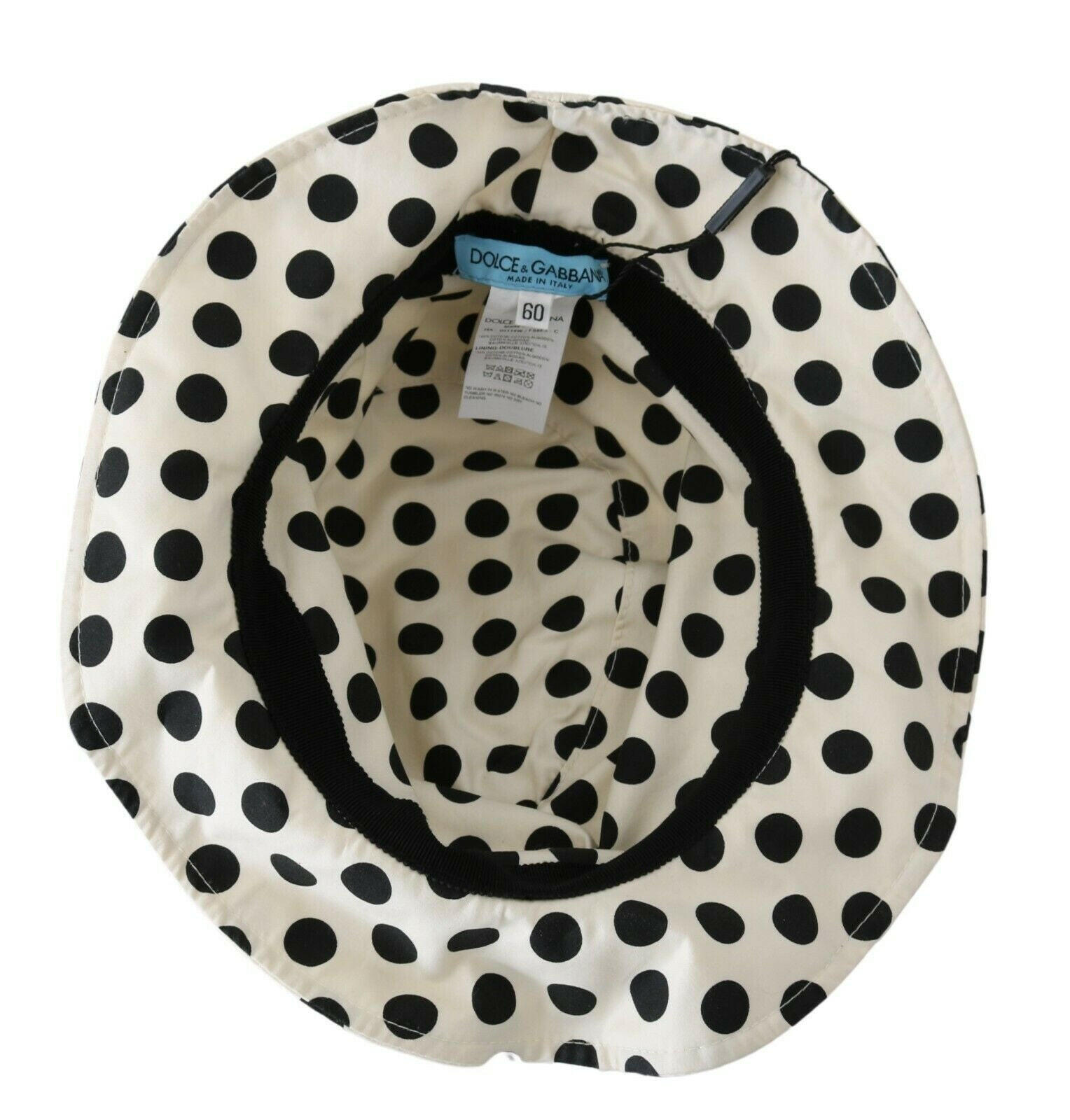 Dolce & Gabbana White 100% Cotton Polka Dot Design Trilby Hat -   -  Dolce & Gabbana.