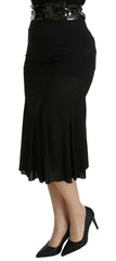 Dolce & Gabbana Black Mermaid High Waist Midi Silk Skirt -   -  Dolce & Gabbana.