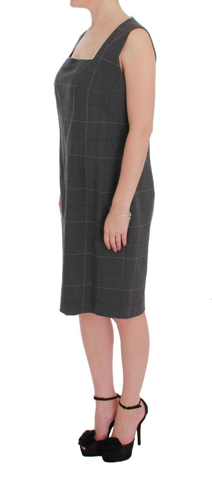BENCIVENGA Gray Checkered Cotton Blazer Dress Set Suit -   -  BENCIVENGA.