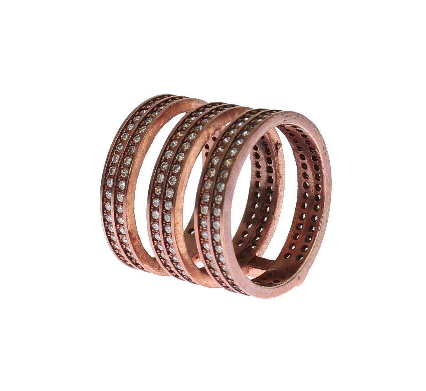 Nialaya Gold 925 Silver Clear CZ Pink Ring -   -  Nialaya.