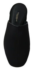 Dolce & Gabbana Black Grosgrain Slides Sandals Women Shoes -   -  Dolce & Gabbana.