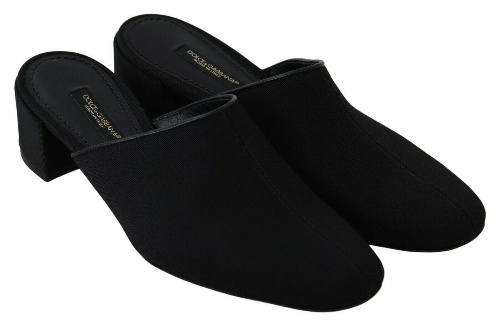Dolce & Gabbana Black Grosgrain Slides Sandals Women Shoes -   -  Dolce & Gabbana.