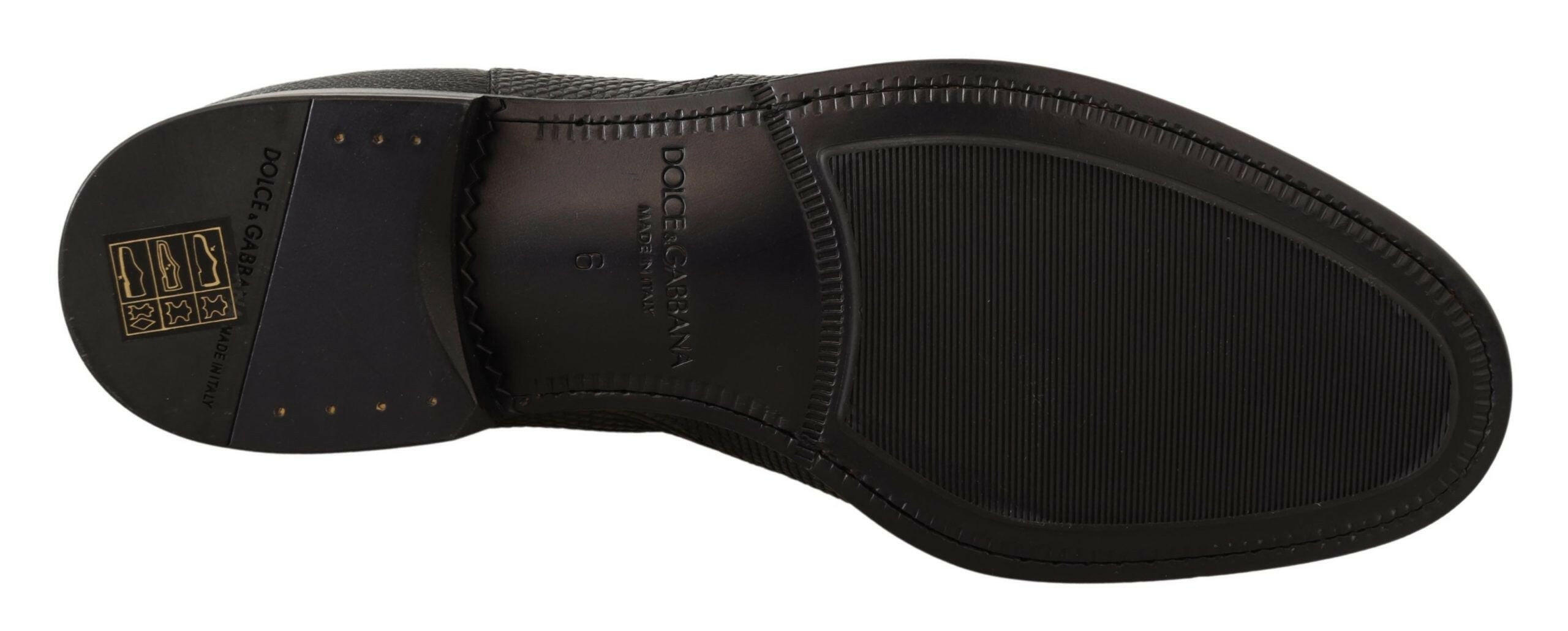 Dolce & Gabbana Black Leather Lizard Skin Ankle Boots -   -  Dolce & Gabbana.