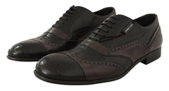 Dolce & Gabbana Brown Lizard Skin Leather Oxford Dress Shoes -   -  Dolce & Gabbana.