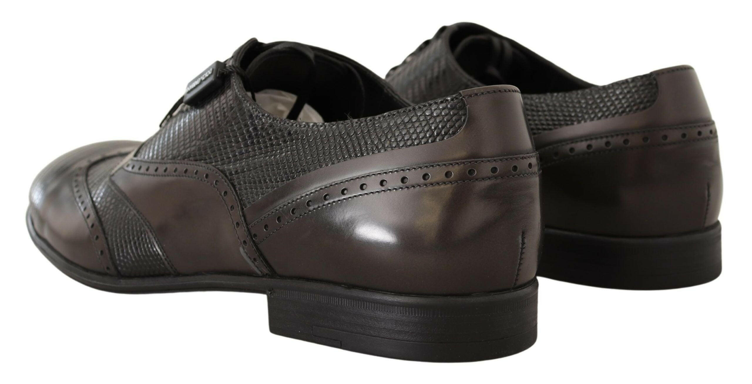 Dolce & Gabbana Brown Lizard Skin Leather Oxford Dress Shoes -   -  Dolce & Gabbana.