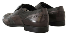 Dolce & Gabbana Brown Lizard Skin Leather Oxford Dress Shoes -   -  Dolce & Gabbana.