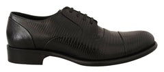 Dolce & Gabbana Black Lizard Leather Derby Dress Shoes -   -  Dolce & Gabbana.