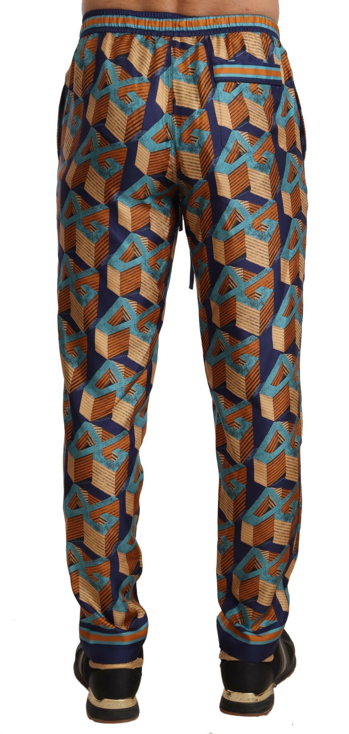 Dolce & Gabbana Multicolor Patterned Joggers Silk Pants -   -  Dolce & Gabbana.