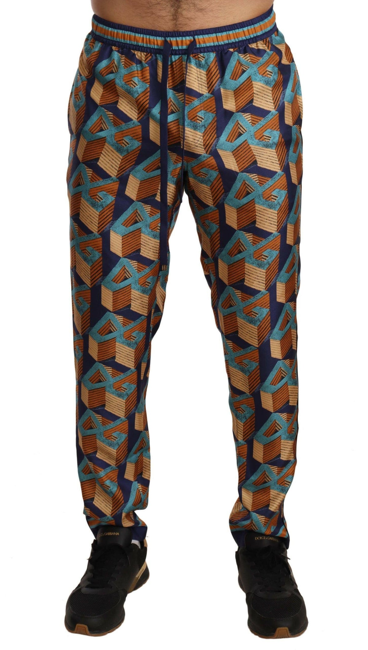 Dolce & Gabbana Multicolor Patterned Joggers Silk Pants -   -  Dolce & Gabbana.