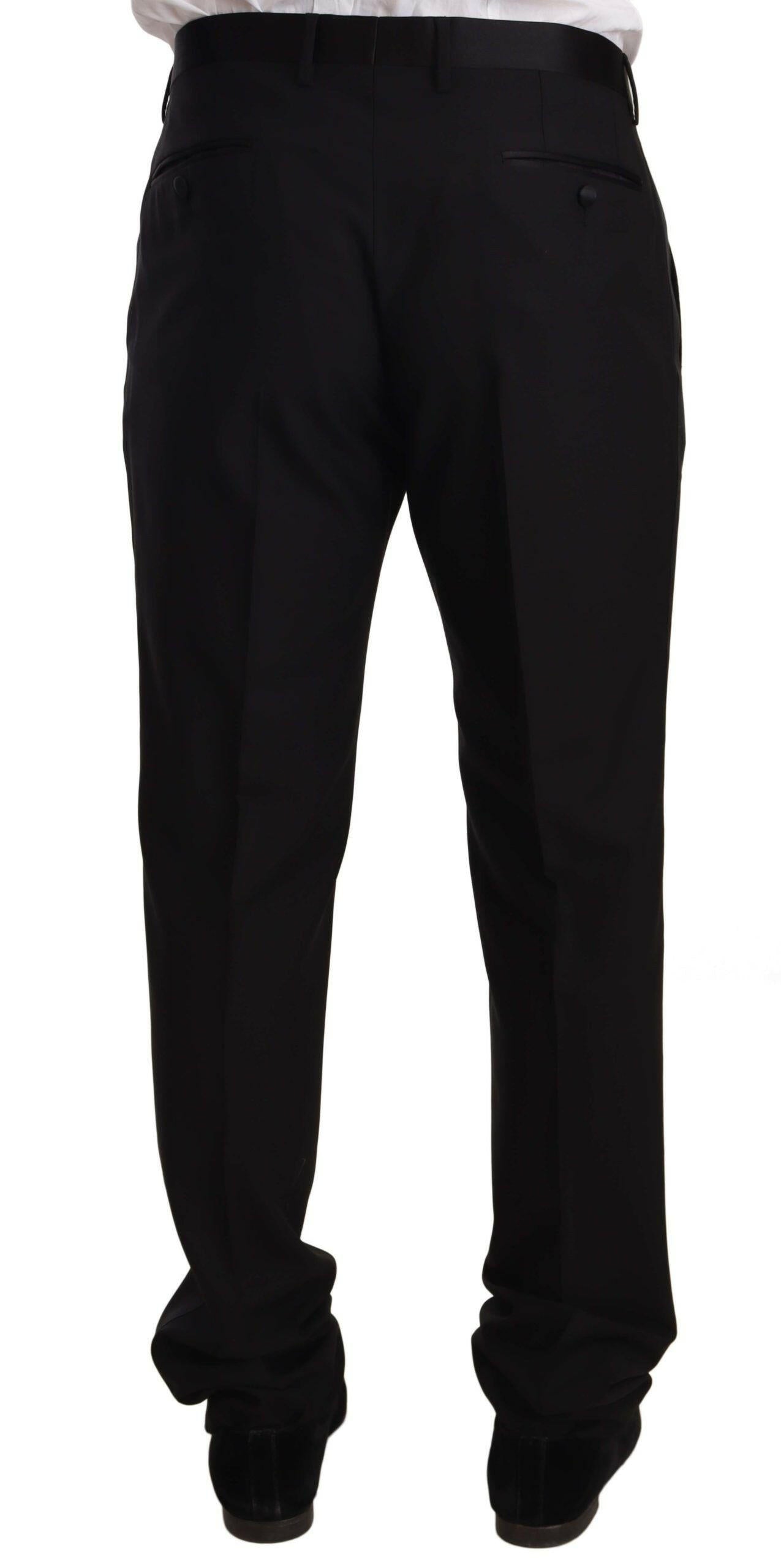 Dolce & Gabbana Black Wool Formal Tuxedo Trouser Pants -   -  Dolce & Gabbana.