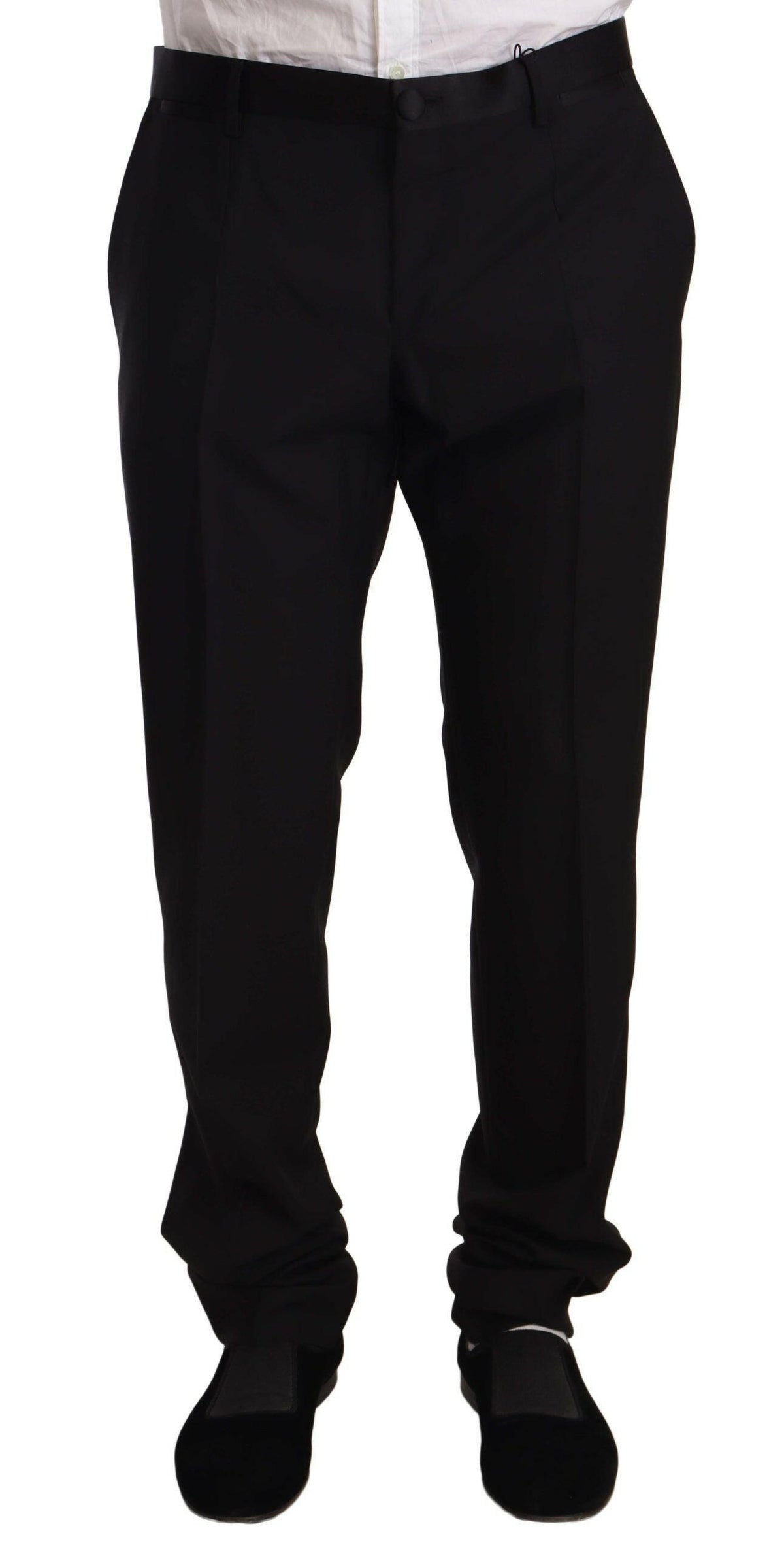 Dolce & Gabbana Black Wool Formal Tuxedo Trouser Pants -   -  Dolce & Gabbana.