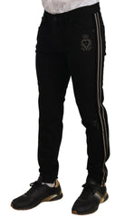 Dolce & Gabbana Black Skinny Fit Denim Side Band Jeans Pant -   -  Dolce & Gabbana.