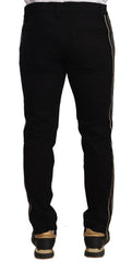 Dolce & Gabbana Black Skinny Fit Denim Side Band Jeans Pant -   -  Dolce & Gabbana.