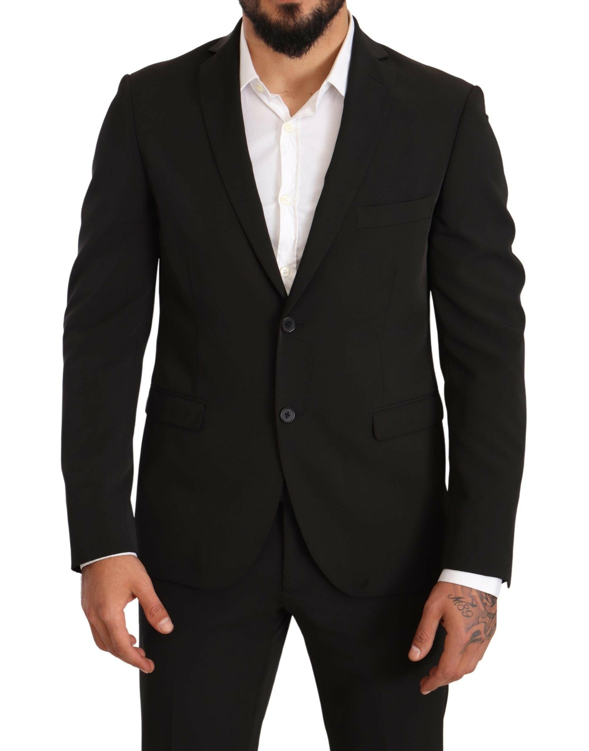 Domenico Tagliente Black Polyester Slim 2 Piece Set TAGLIENTE Suit -   -  Domenico Tagliente.