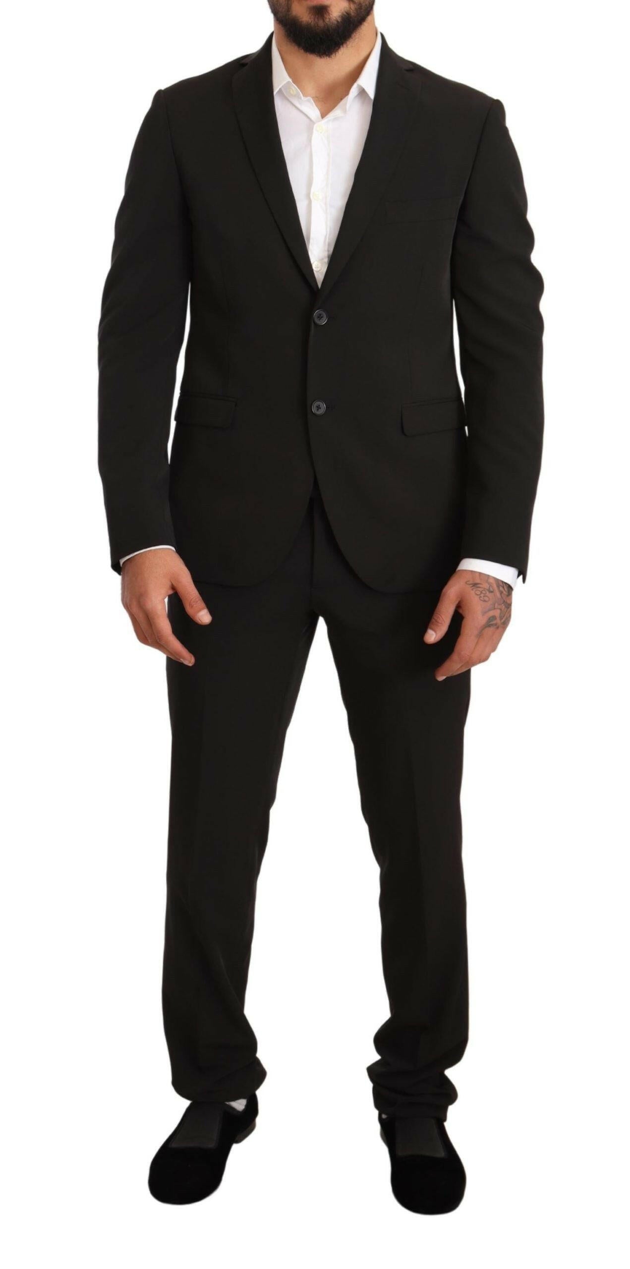 Domenico Tagliente Black Polyester Slim 2 Piece Set TAGLIENTE Suit -   -  Domenico Tagliente.
