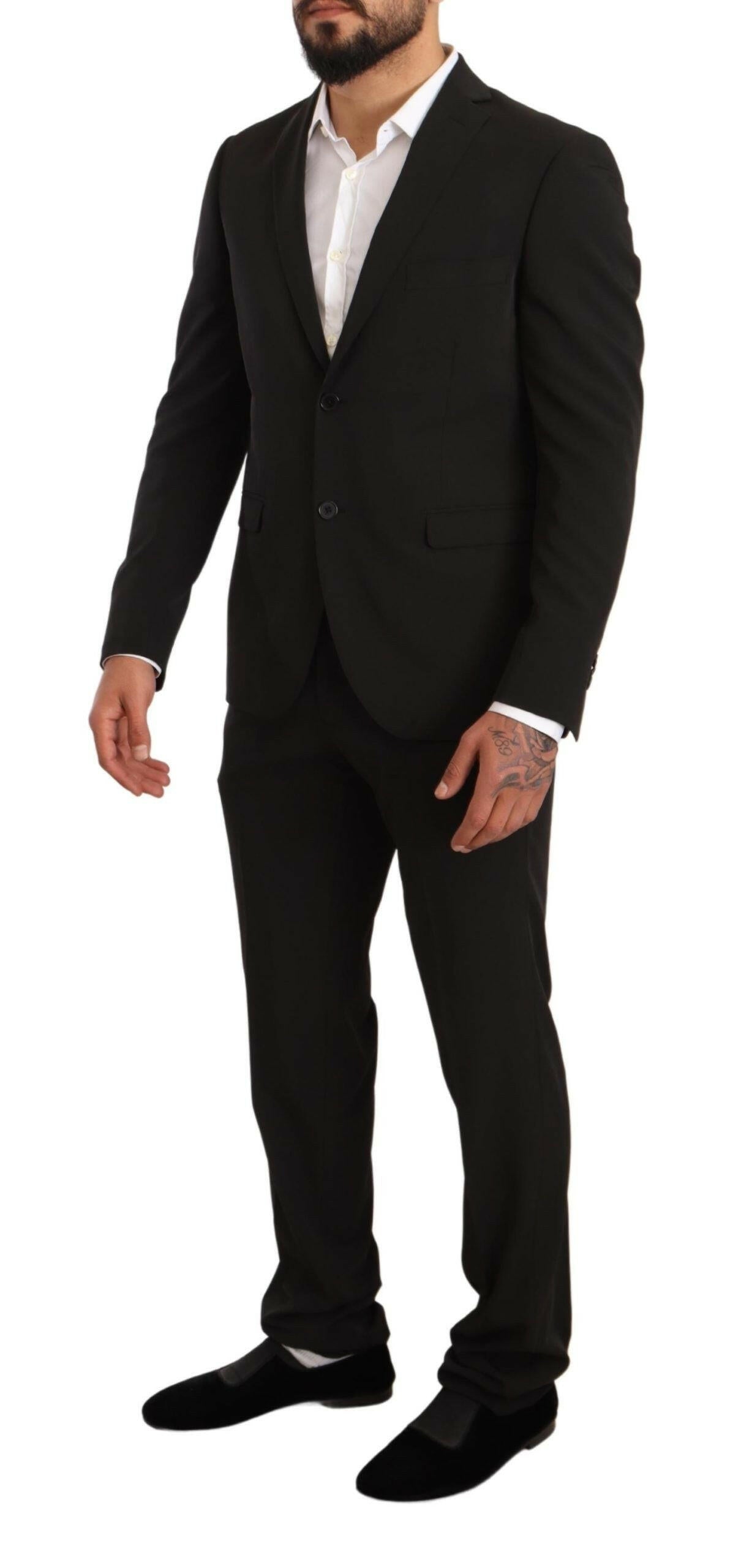Domenico Tagliente Black Polyester Slim 2 Piece Set TAGLIENTE Suit -   -  Domenico Tagliente.