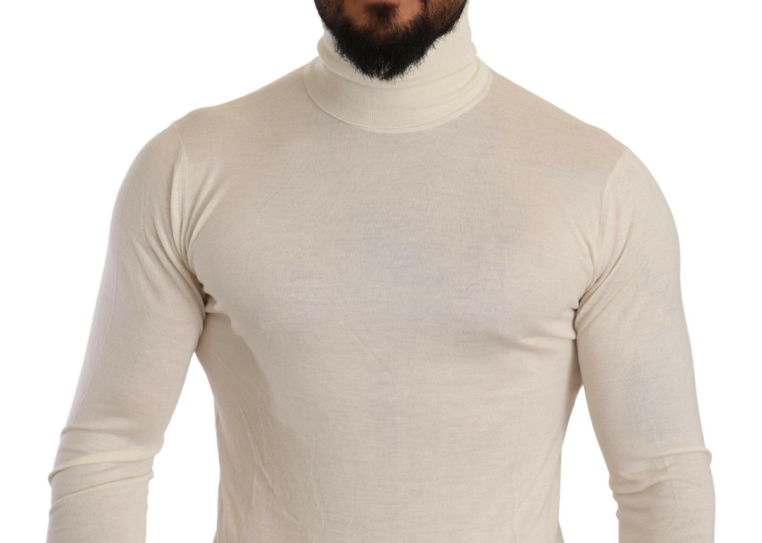 Dolce & Gabbana Cream Cashmere Turtleneck Pullover Sweater -   -  Dolce & Gabbana.