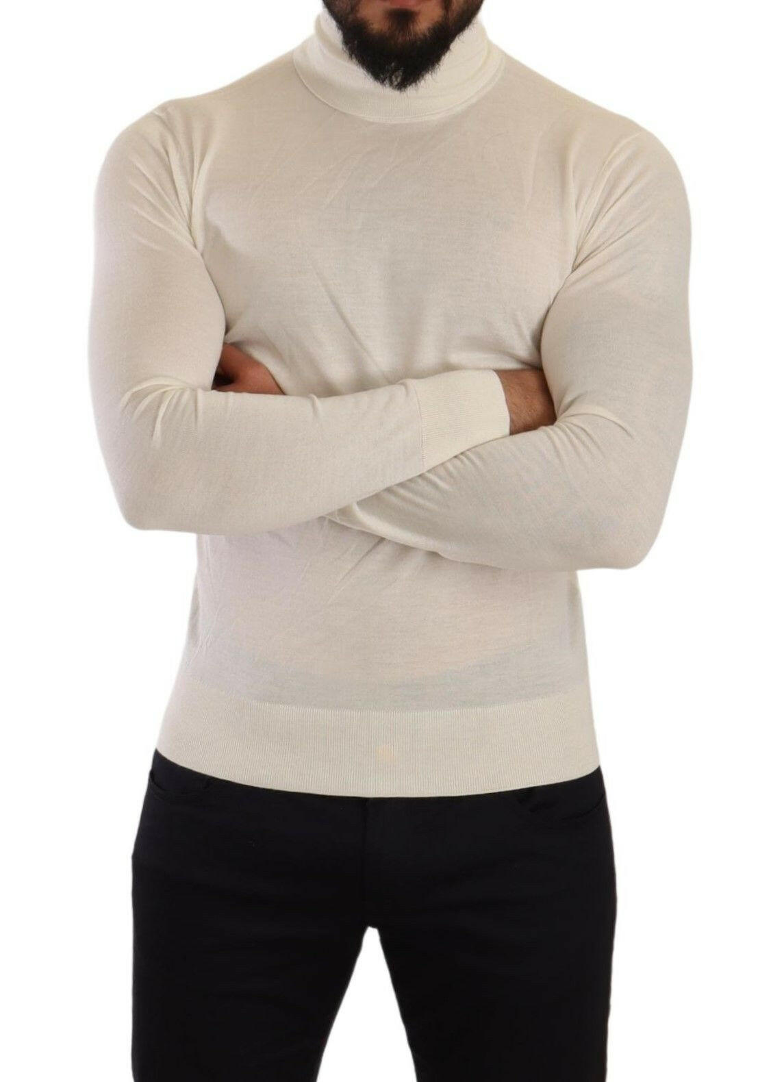 Dolce & Gabbana Cream Cashmere Turtleneck Pullover Sweater -   -  Dolce & Gabbana.