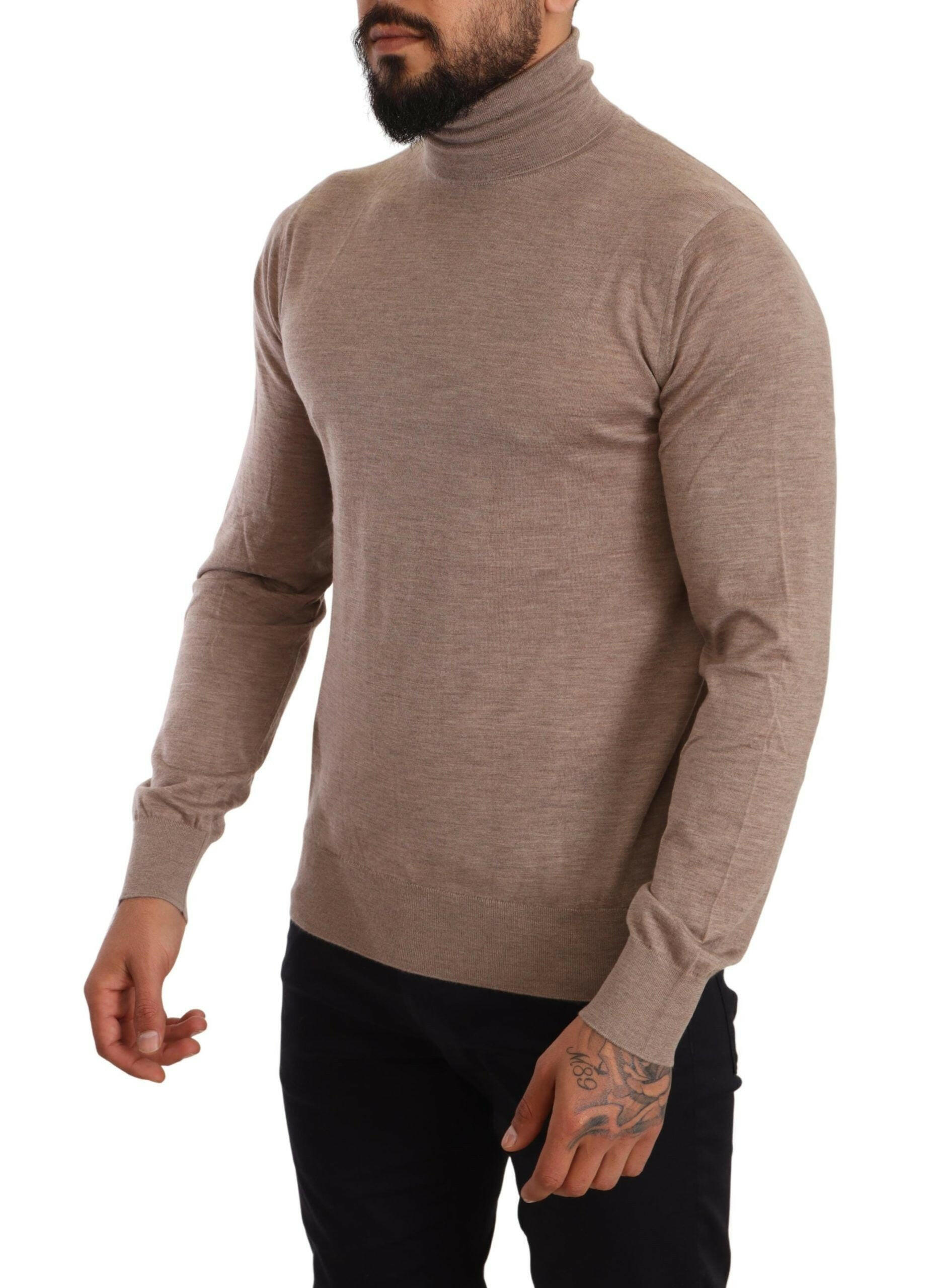 Dolce & Gabbana Brown Cashmere Turtleneck Pullover Sweater -   -  Dolce & Gabbana.
