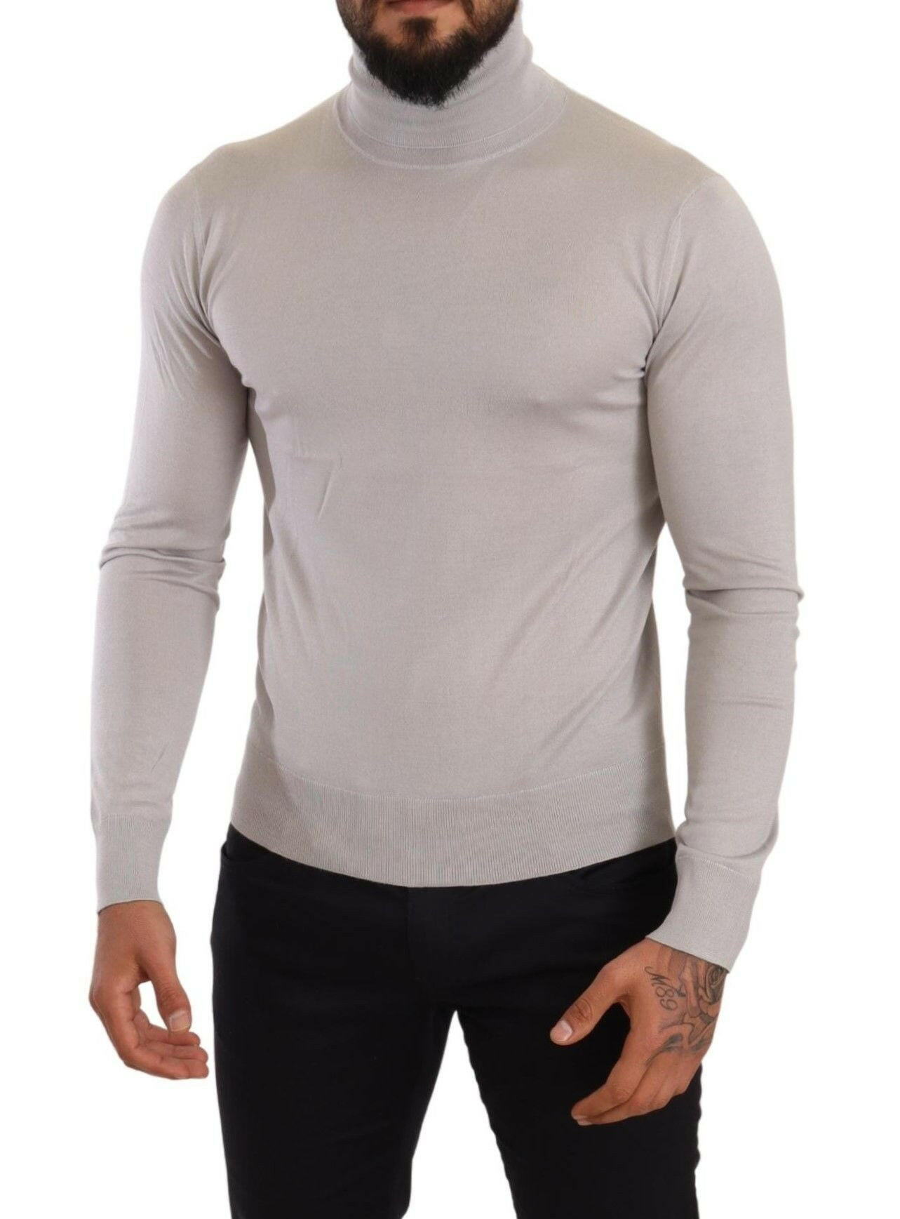 Dolce & Gabbana Gray Cashmere Turtleneck Pullover Sweater -   -  Dolce & Gabbana.