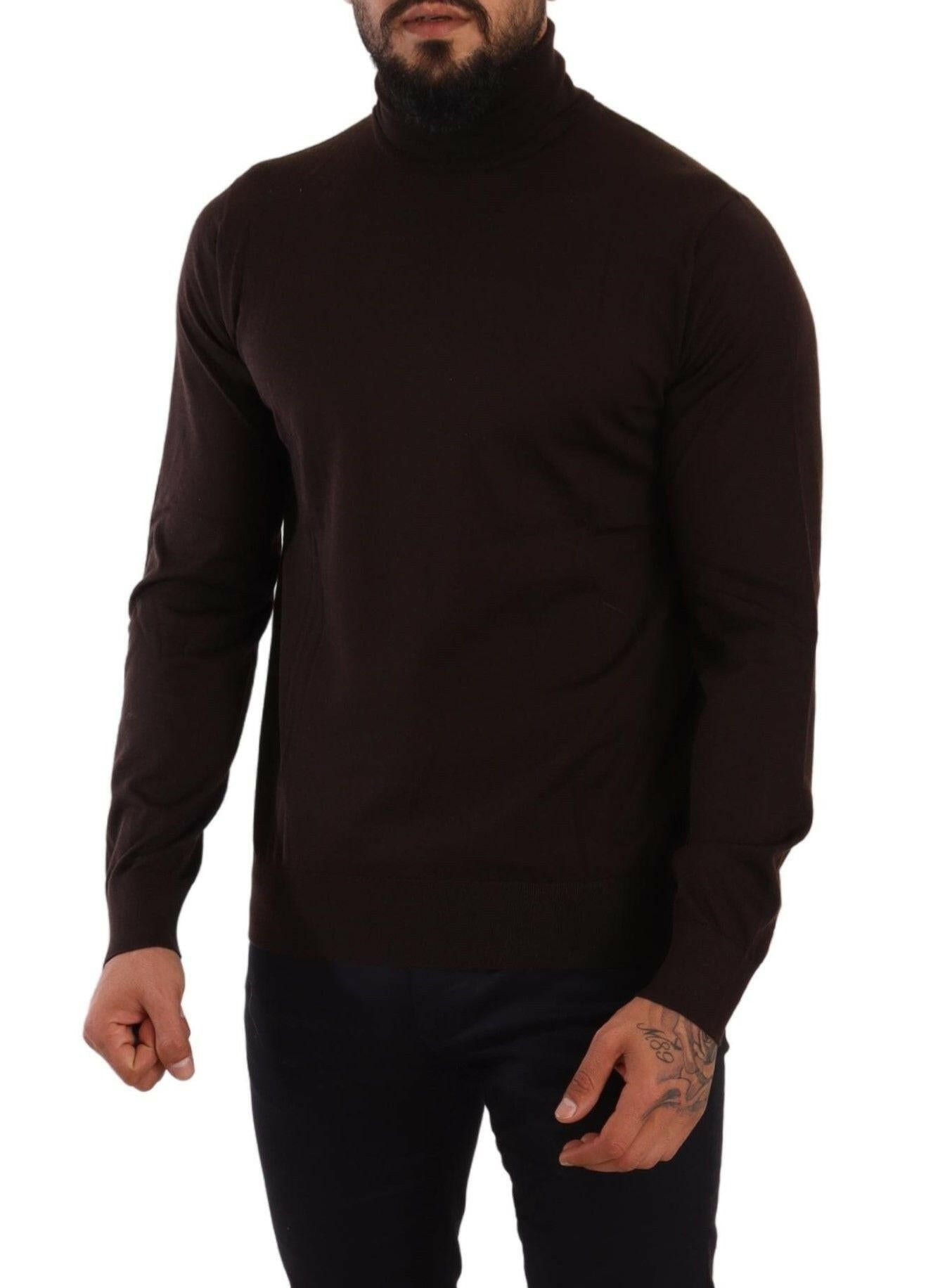 Dolce & Gabbana Brown Cashmere Turtleneck Pullover Sweater -   -  Dolce & Gabbana.