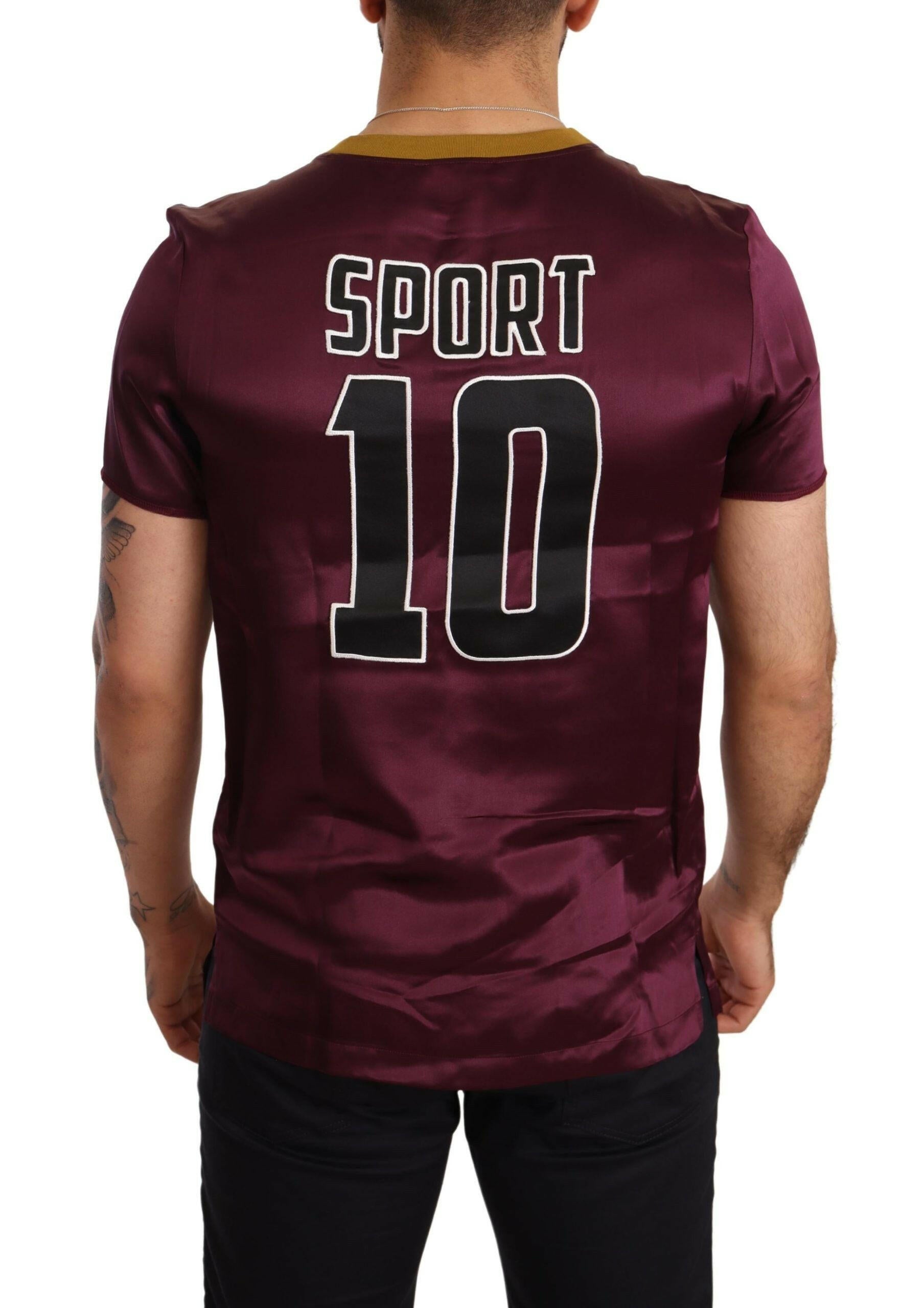 Dolce & Gabbana Purple Sport 10 Embroidery Crewneck T-shirt -   -  Dolce & Gabbana.