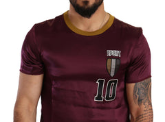 Dolce & Gabbana Purple Sport 10 Embroidery Crewneck T-shirt -   -  Dolce & Gabbana.