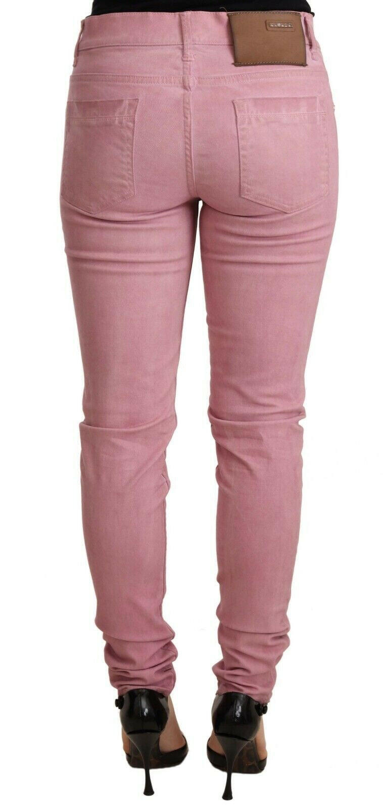 Acht Pink Cotton Slim Fit Women Denim Skinny Pants -   -  Acht.