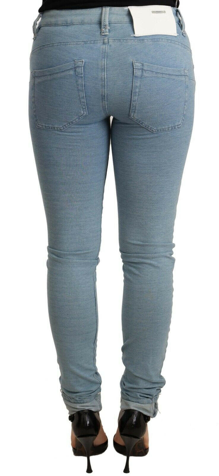 Acht Blue Cotton Stretch Hem Slim Fit Women Denim Trouser -   -  Acht.