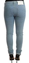 Acht Blue Cotton Stretch Hem Slim Fit Women Denim Trouser -   -  Acht.