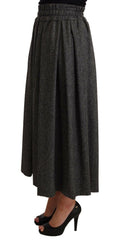 Dolce & Gabbana Gray Wool High Waist A-line PIECE Skirt -   -  Dolce & Gabbana.