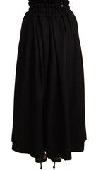 Dolce & Gabbana Black Wool High Waist Maxi PIECE Skirt -   -  Dolce & Gabbana.