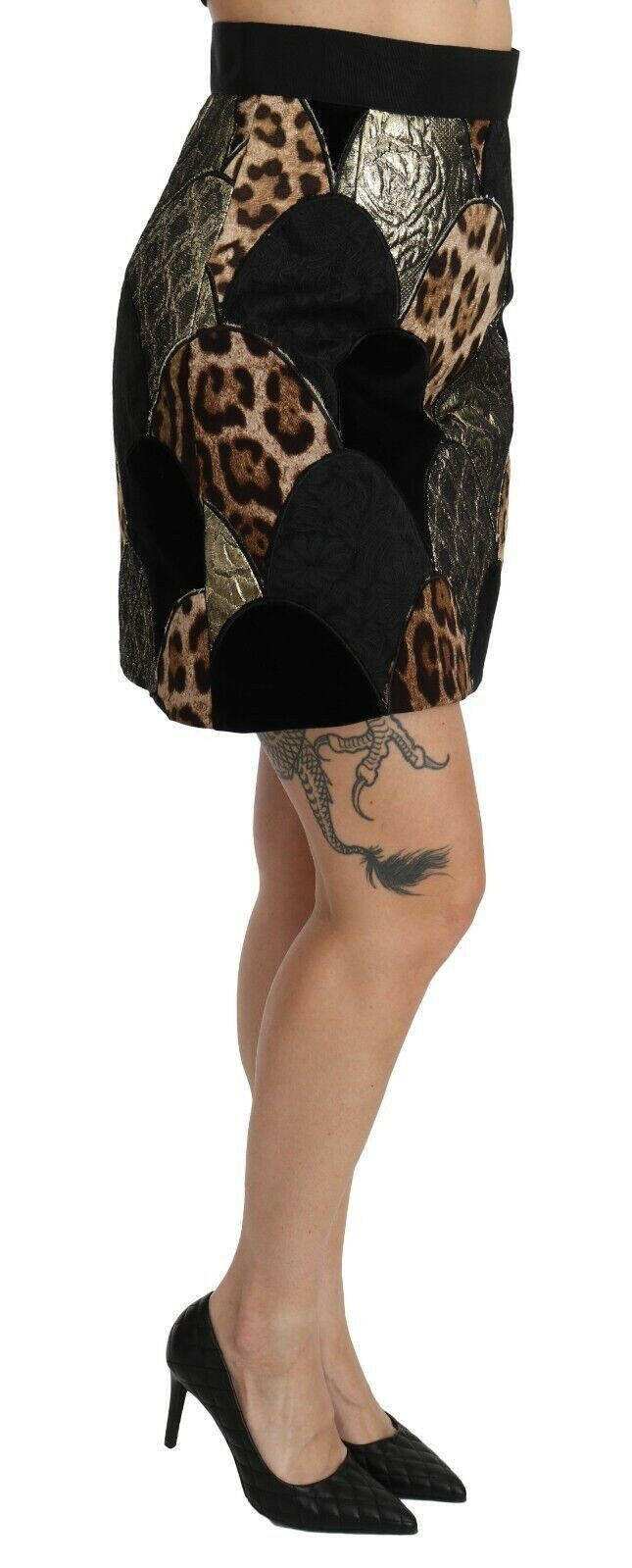 Dolce & Gabbana Multicolor Leopard Print High Waist Mini Skirt -   -  Dolce & Gabbana.