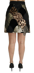 Dolce & Gabbana Multicolor Leopard Print High Waist Mini Skirt -   -  Dolce & Gabbana.