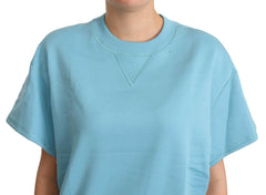 Dolce & Gabbana Blue Cotton Short Sleeves Crew Neck Top -   -  Dolce & Gabbana.