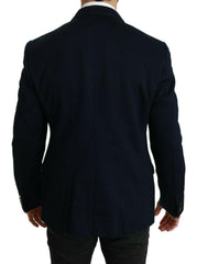 Dolce & Gabbana Blue Solid Cotton Silk Stretch Jacket Blazer -   -  Dolce & Gabbana.