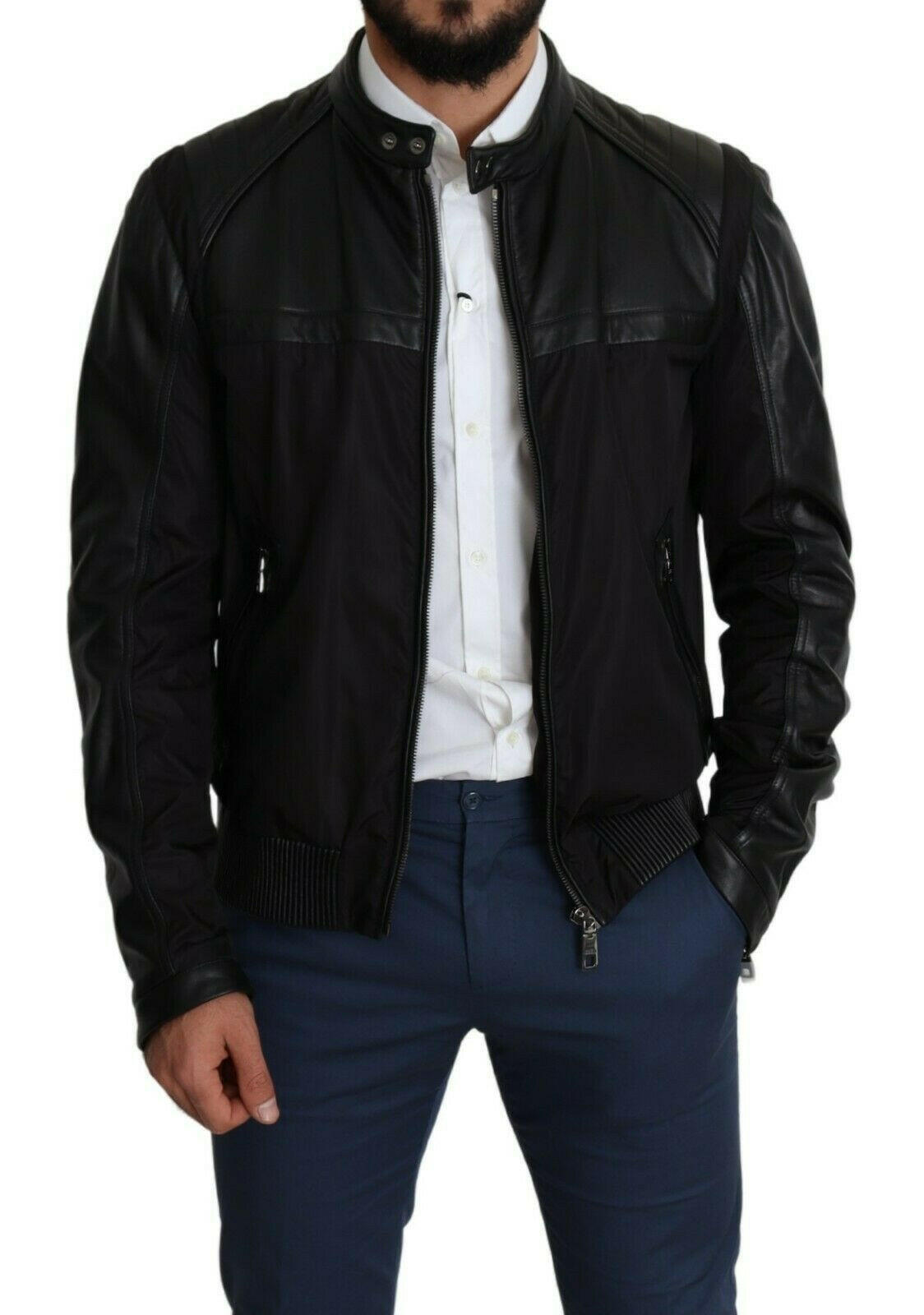 Dolce & Gabbana Black Nylon Full Zip Men Bomber Coat Jacket -   -  Dolce & Gabbana.