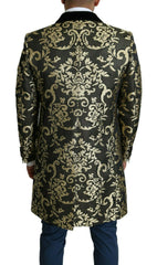 Dolce & Gabbana Black Gold Jacquard Long Coat SICILIA Jacket -   -  Dolce & Gabbana.