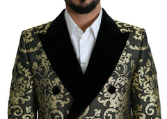 Dolce & Gabbana Black Gold Jacquard Long Coat SICILIA Jacket -   -  Dolce & Gabbana.