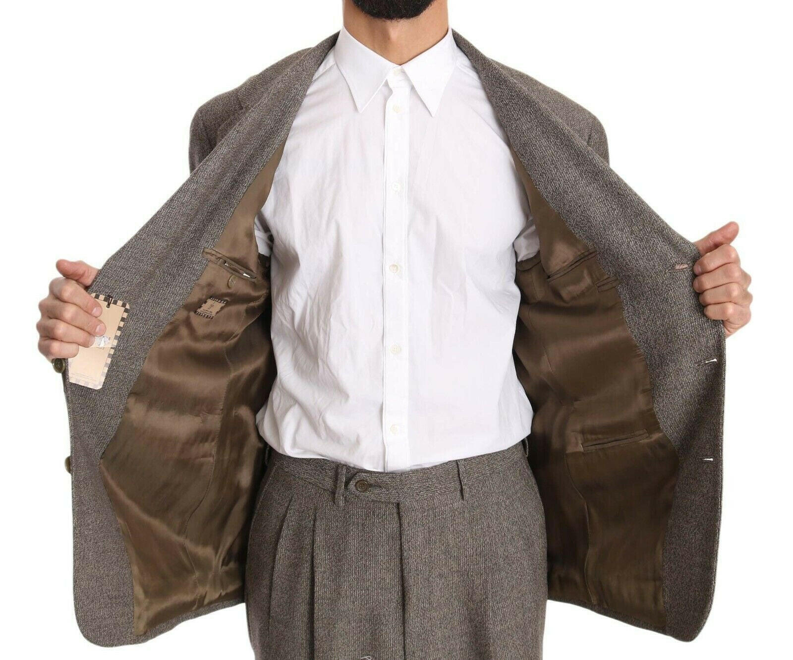 Fendi Brown Wool Regular Single  Breasted Suit -   -  Fendi.