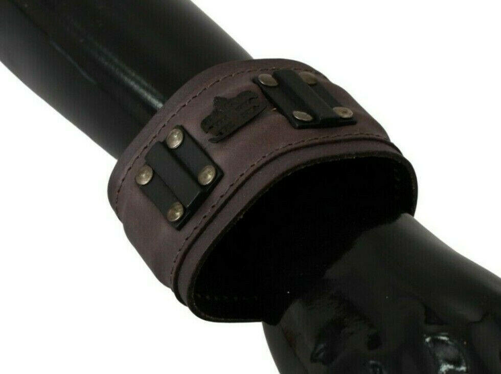 Scervino Street Brown Leather Branded Wide Buckle Closure Bracelet -   -  Scervino Street.