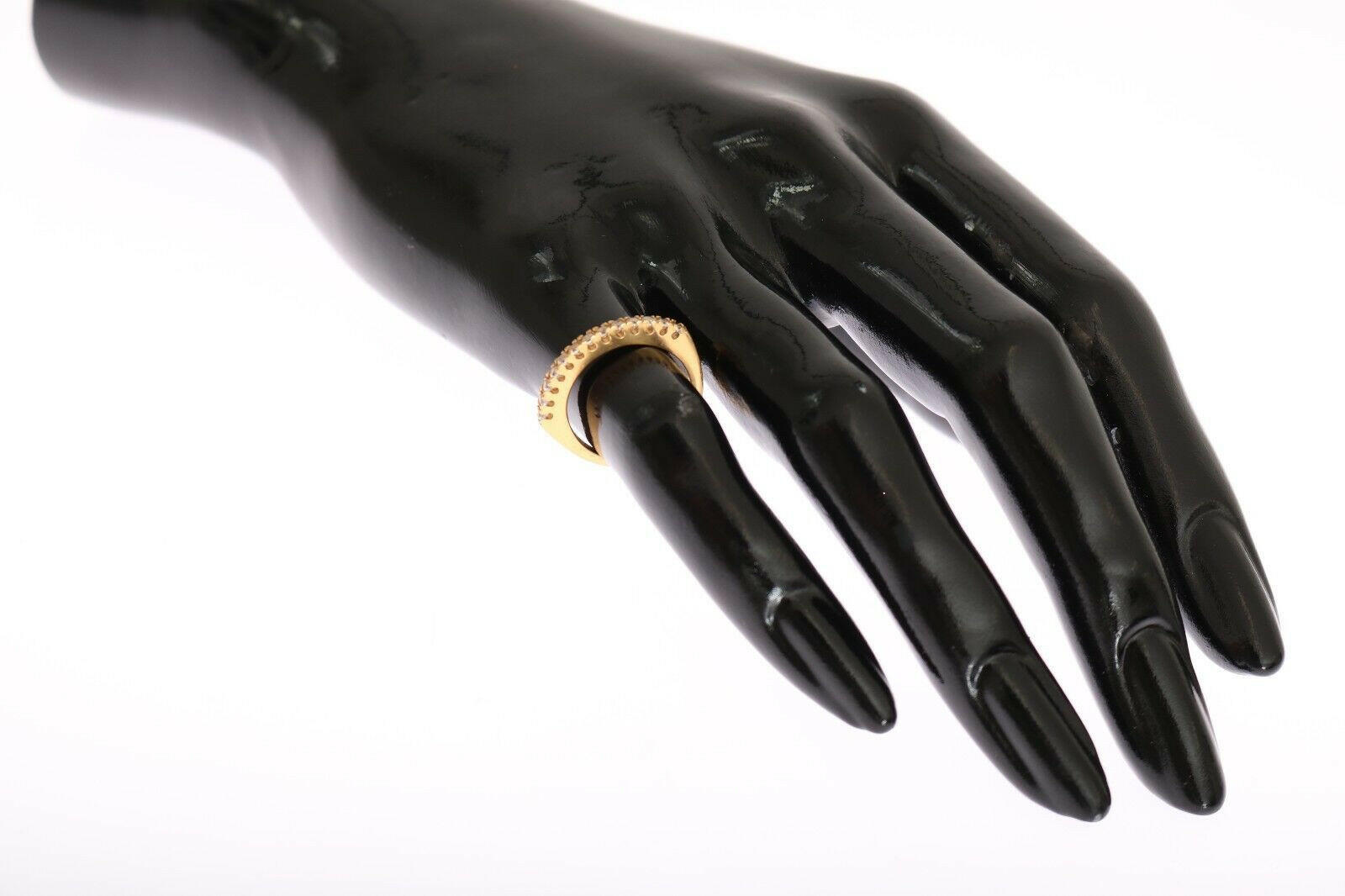 Nialaya Gold Authentic Womens Clear CZ Gold 925 Silver Ring -   -  Nialaya.