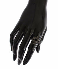 Nialaya Black CZ Rhodium 925 Silver Womens Ring -   -  Nialaya.