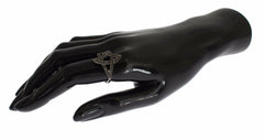 Nialaya Black CZ Rhodium 925 Silver Womens Ring -   -  Nialaya.