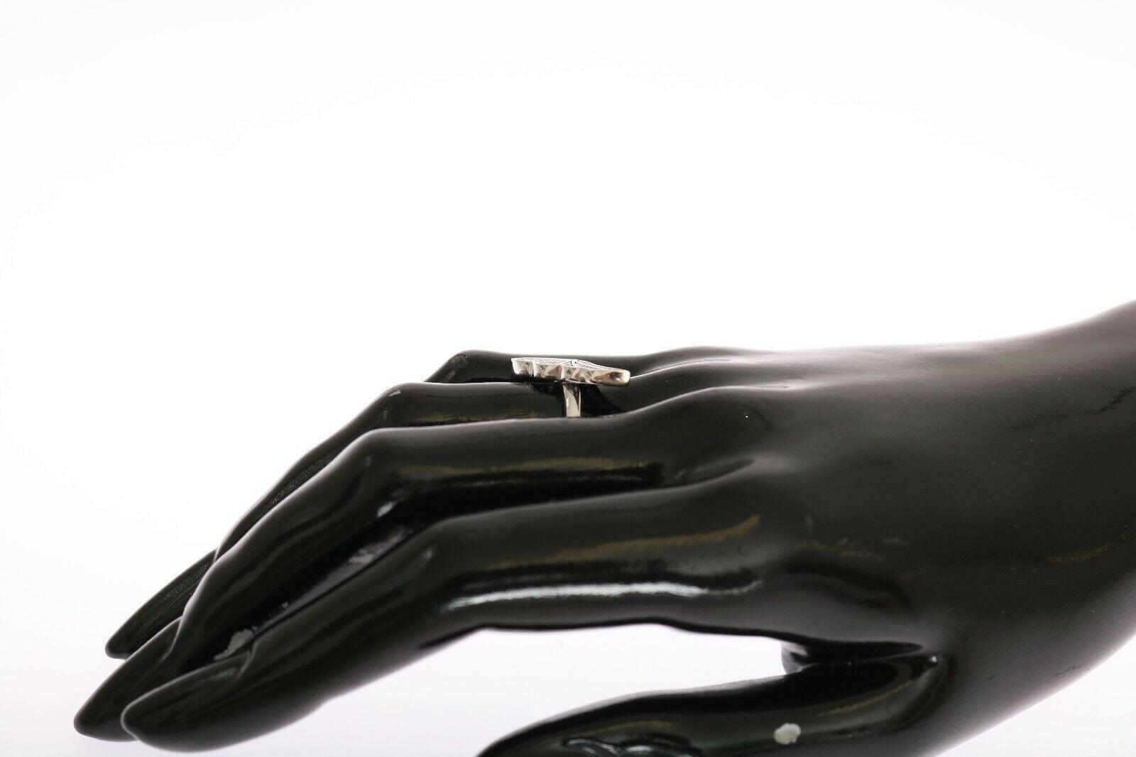 Nialaya Silver Womens Wing Clear CZ 925 Silver Ring -   -  Nialaya.