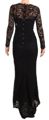 Dolce & Gabbana Black Cotton Lace Mermaid Long Sleeves Dress -   -  Dolce & Gabbana.