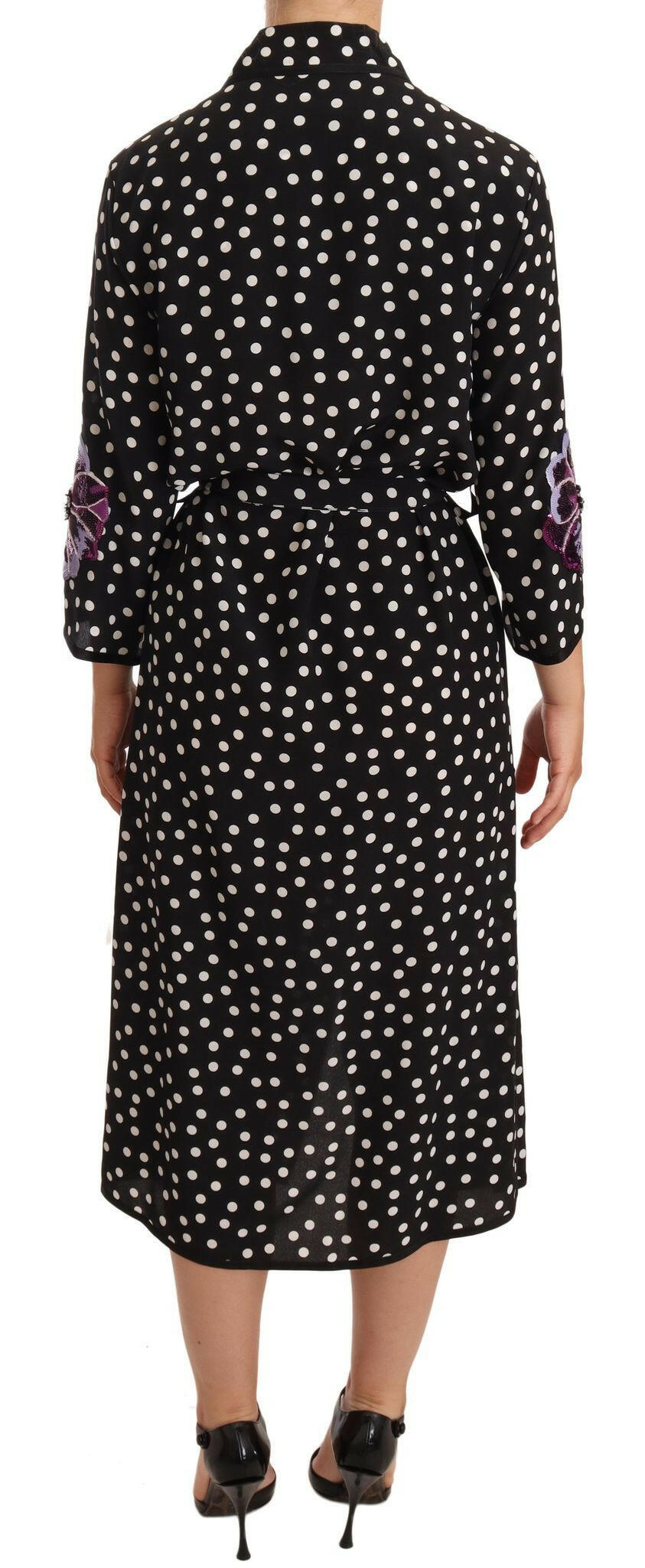 Dolce & Gabbana Black White Crystal Sequined Floral Dress -   -  Dolce & Gabbana.