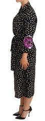 Dolce & Gabbana Black White Crystal Sequined Floral Dress -   -  Dolce & Gabbana.