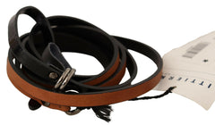 Costume National Brown Leather Silver Tone Buckle Belt -   -  Costume National.
